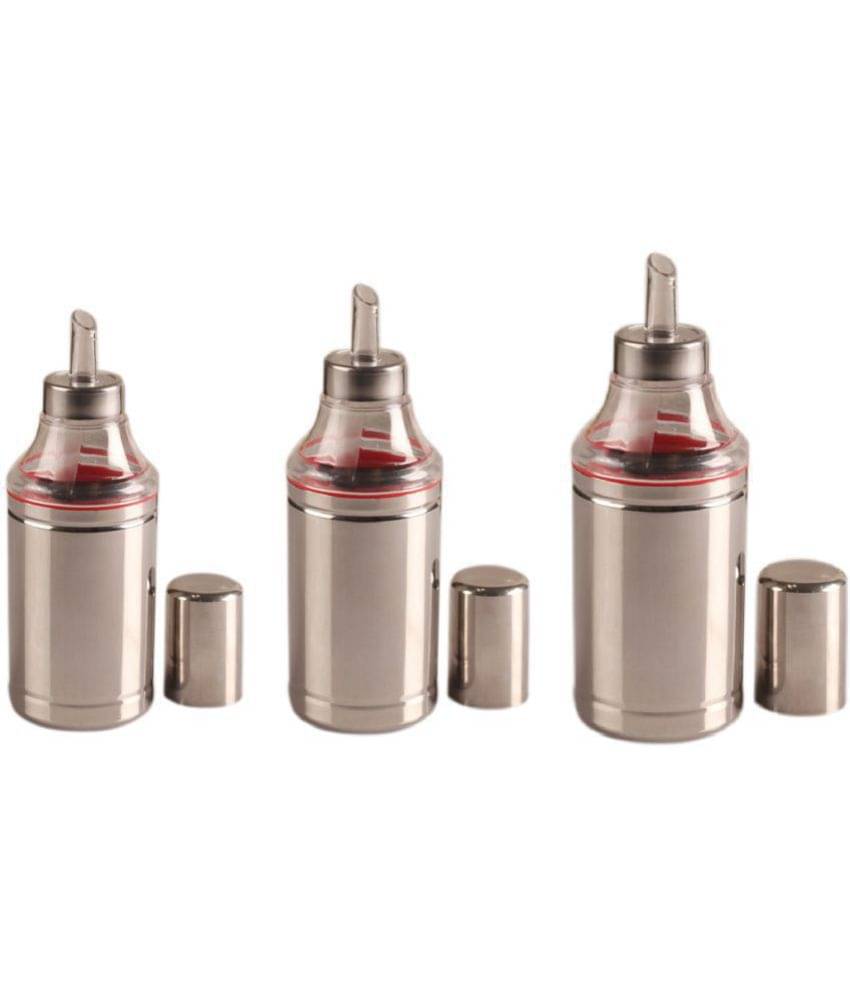 Dynore 500,750,1000 Ml Steel Oil Container/Dispenser Set of 3 750 mL Dynore 500,750,1000 Ml Steel Oil Container/Dispenser Set of 3 750 mL