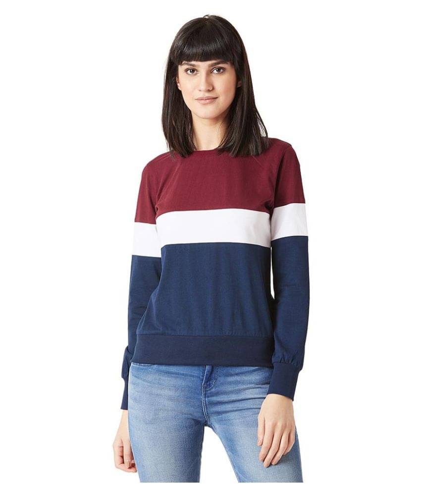     			Miss Chase Cotton Multi Color Non Hooded Sweatshirt