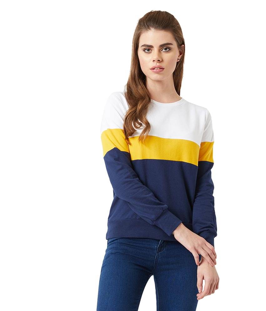     			Miss Chase Cotton Multi Color Non Hooded Sweatshirt