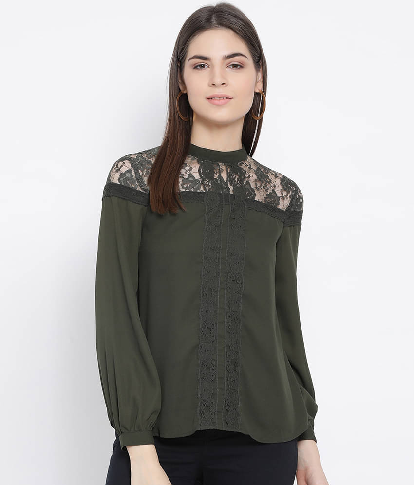Oxolloxo Women's Polyester Regular Top ( Green ) Oxolloxo Women's Polyester Regular Top ( Green )