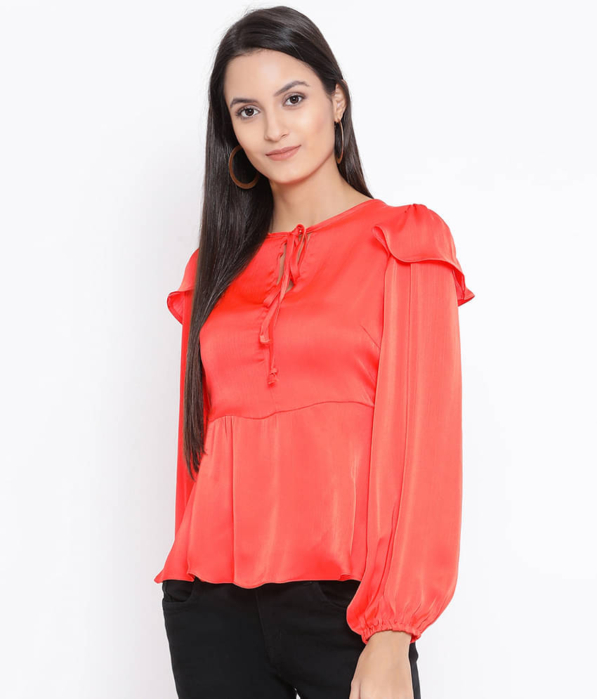    			Oxolloxo Women's Polyester Regular Top ( Orange )