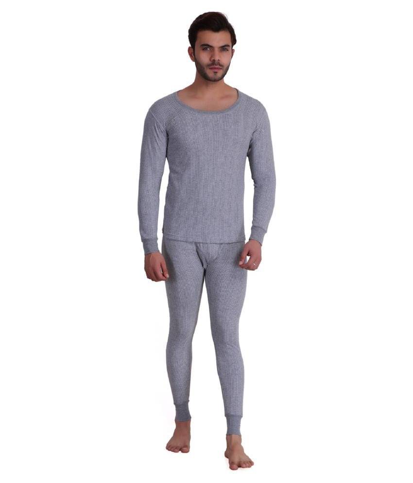 TT Pack of 1 Cotton Blend Thermal Sets For Men's ( Light Grey ) TT Pack of 1 Cotton Blend Thermal Sets For Men's ( Light Grey )