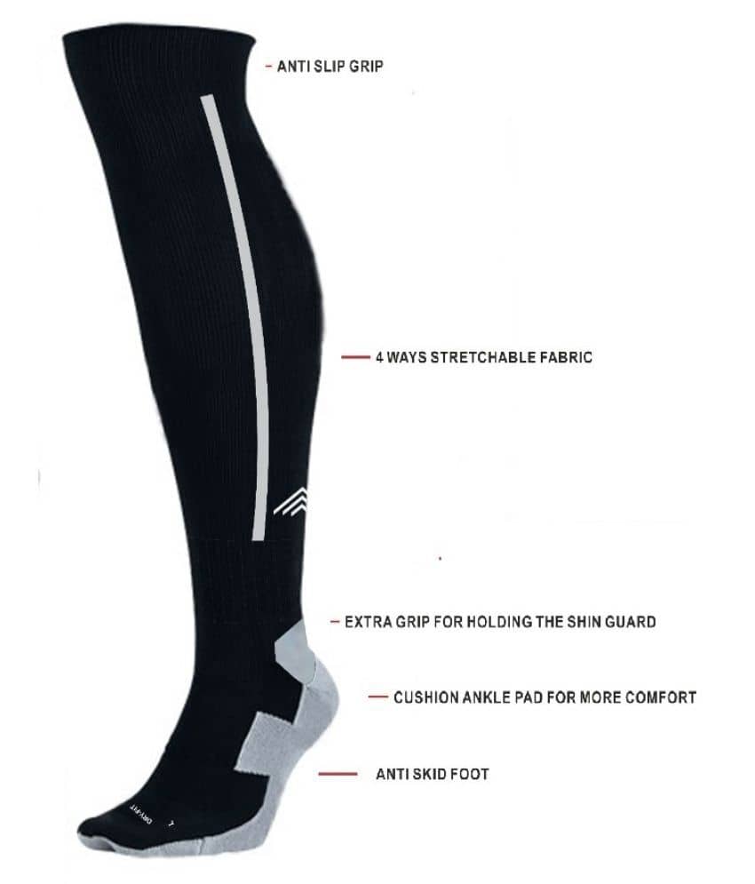 Just Rider Black Sports Football Socks Pack of 1 - Socks | Buy online on ZillyBuy