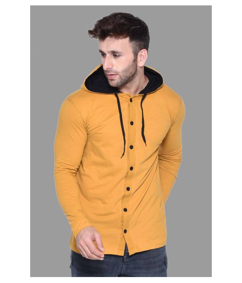     			Tfurnish Cotton Blend Gold Self Design T-Shirt