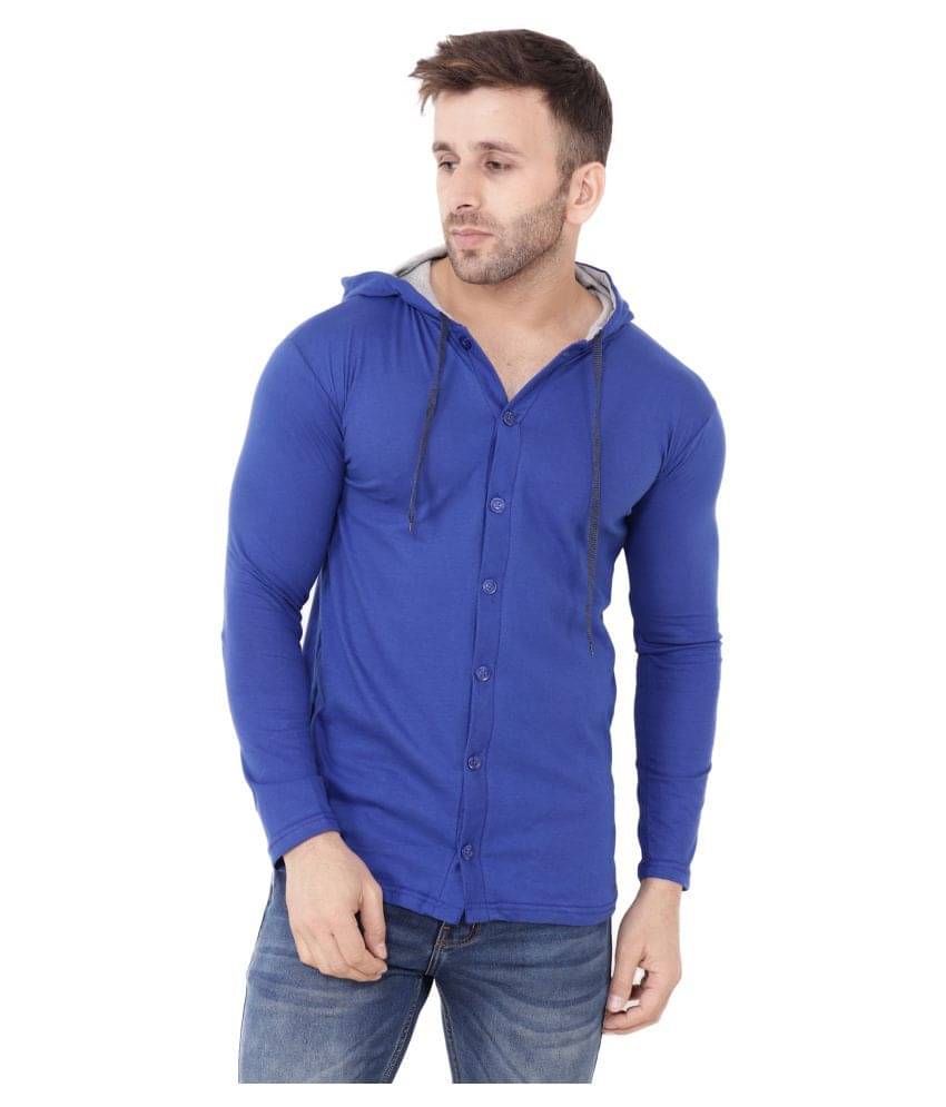 Tfurnish Cotton Blend Navy Self Design T-Shirt Tfurnish Cotton Blend Navy Self Design T-Shirt