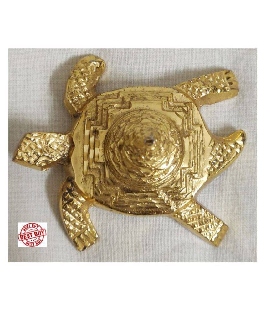     			BEST Buy Vaastu/Fengshui Tortoise Kachua with Meru Yantra for Good Luck on Top, Wish Fulfillment Golden Color