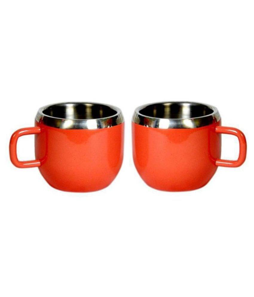     			Dynore Steel Double Wall Tea Cup 2 Pcs 90 ml each ml