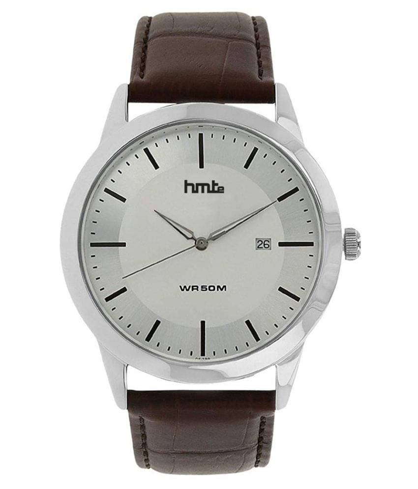     			HMTe - Brown Leather Analog Men's Watch