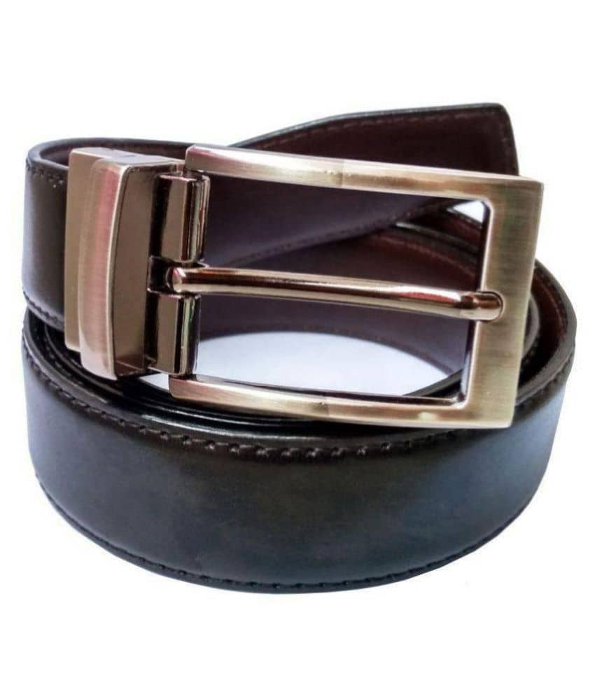 Runsi Black Faux Leather Formal Belt