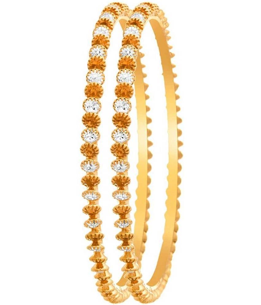 Traditional Ethnic Fusion One Gram Gold Plated Diamond Designer Bangle Set for Women & Girls - Bangles & Bracelets | Buy online on ZillyBuy