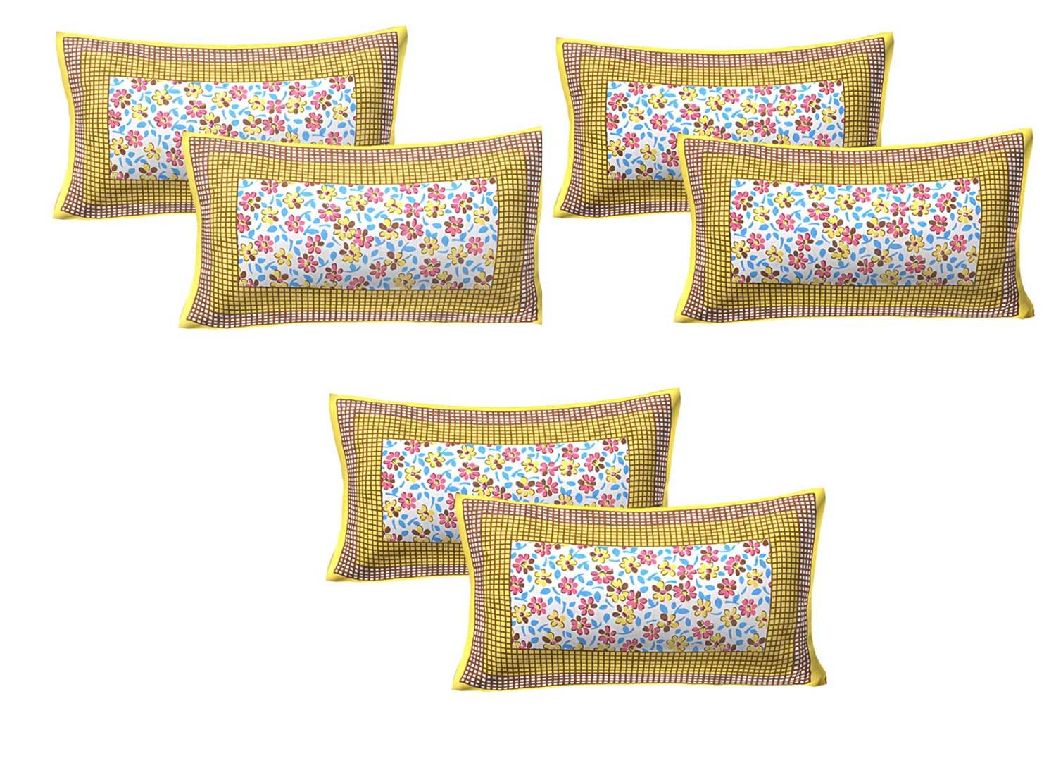    			AJ Home Pack of 6 Yellow Pillow Cover