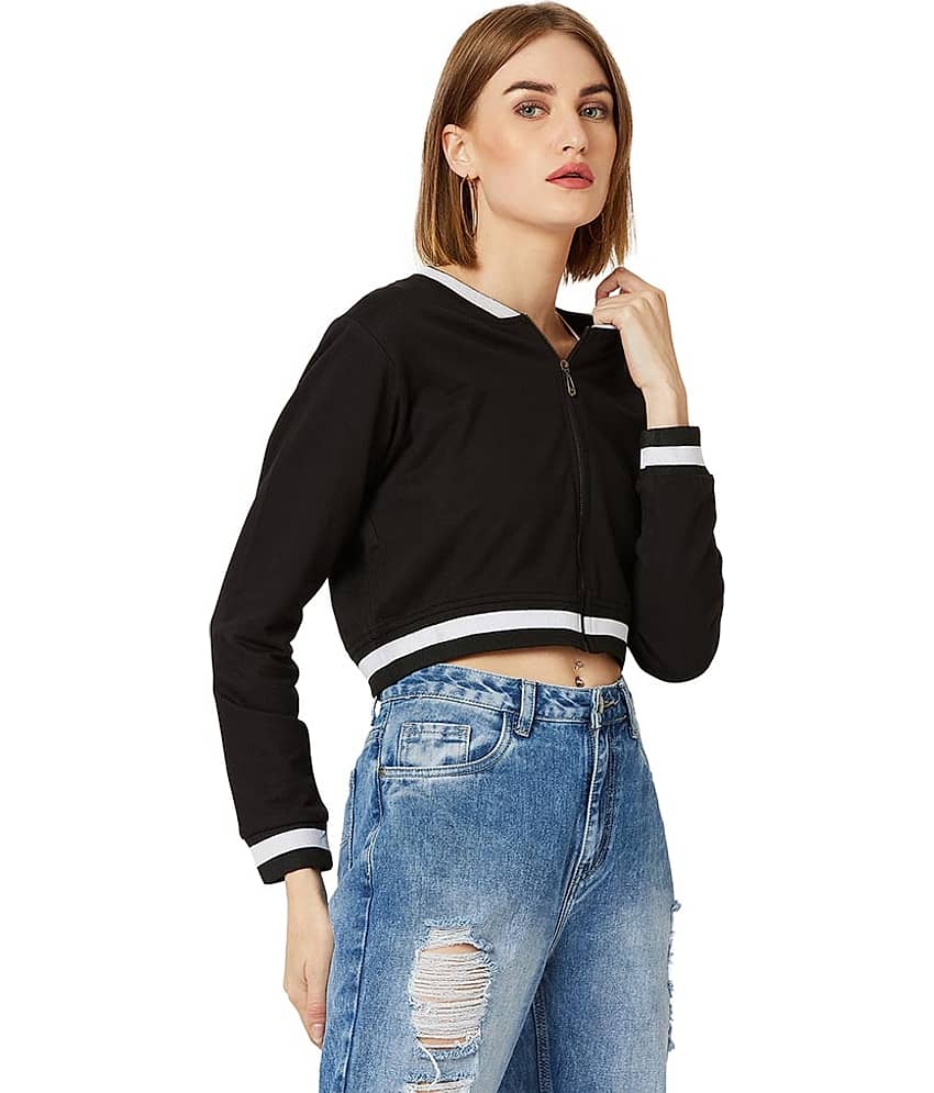 Miss Chase Cotton Black Bomber Jackets - Jackets & Coats | Buy online on ZillyBuy