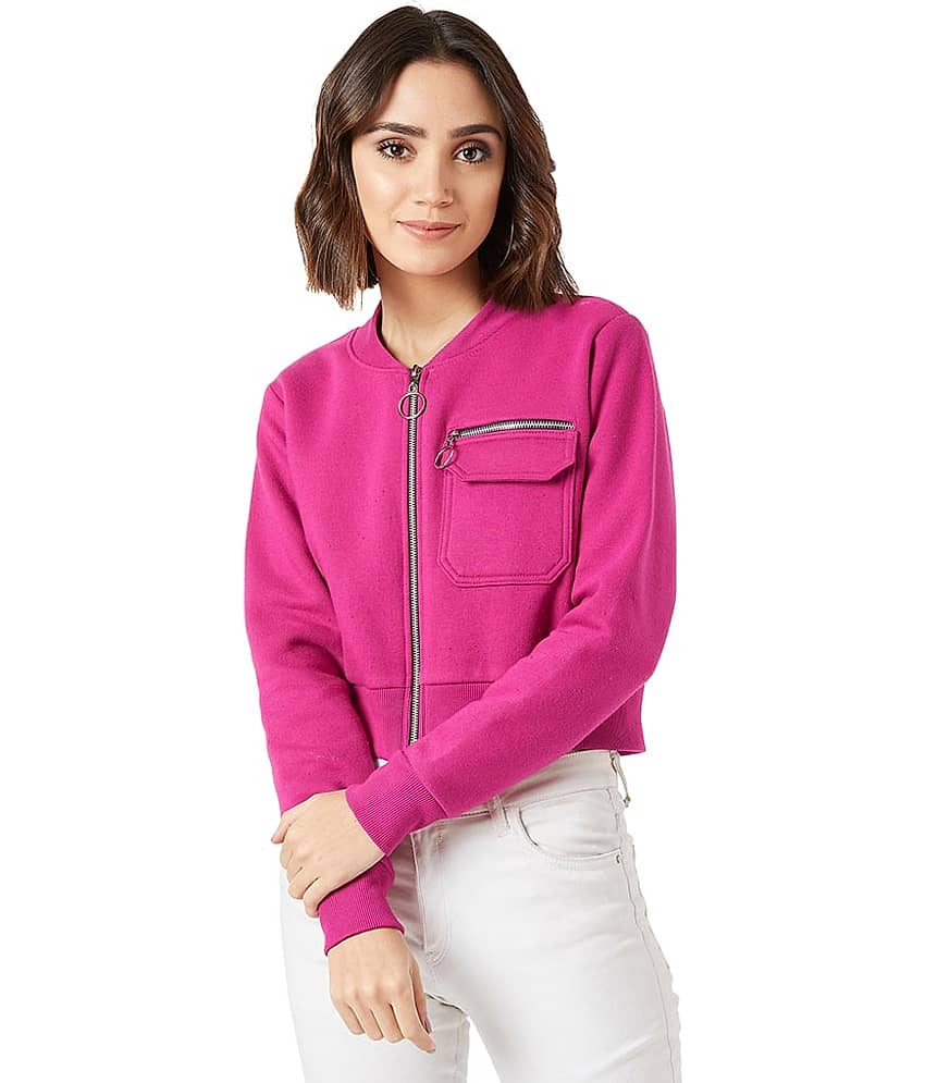 Miss Chase Cotton Pink Bomber Jackets - Jackets & Coats | Buy online on ZillyBuy