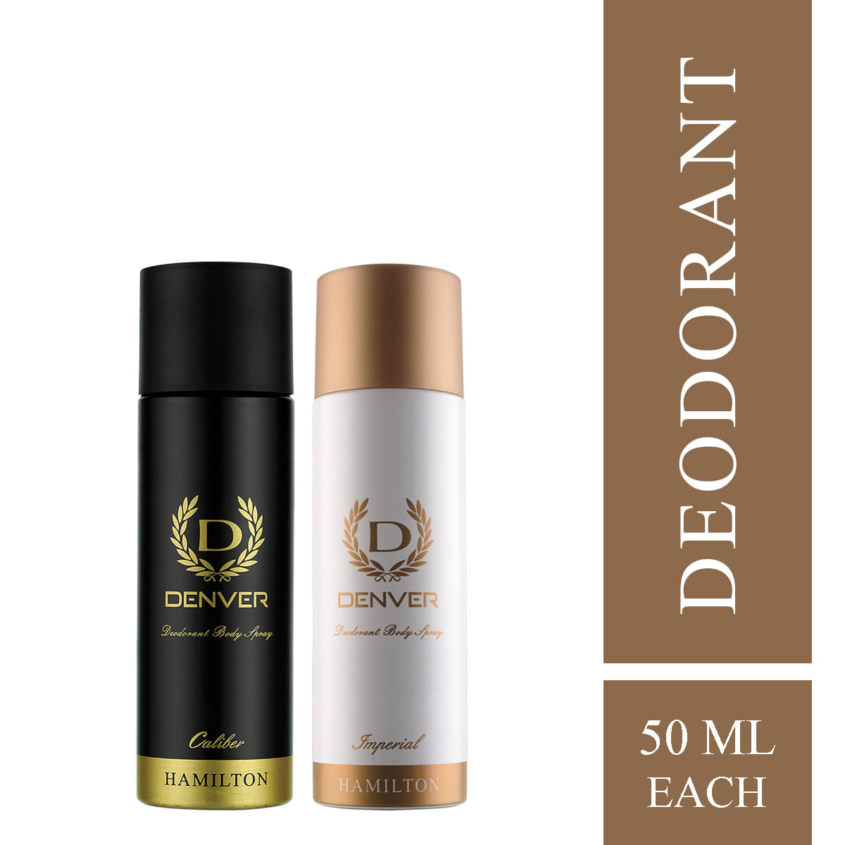    			Denver Caliber & Imperial Nano Deo Spray 50Ml Each (Combo Of 2)