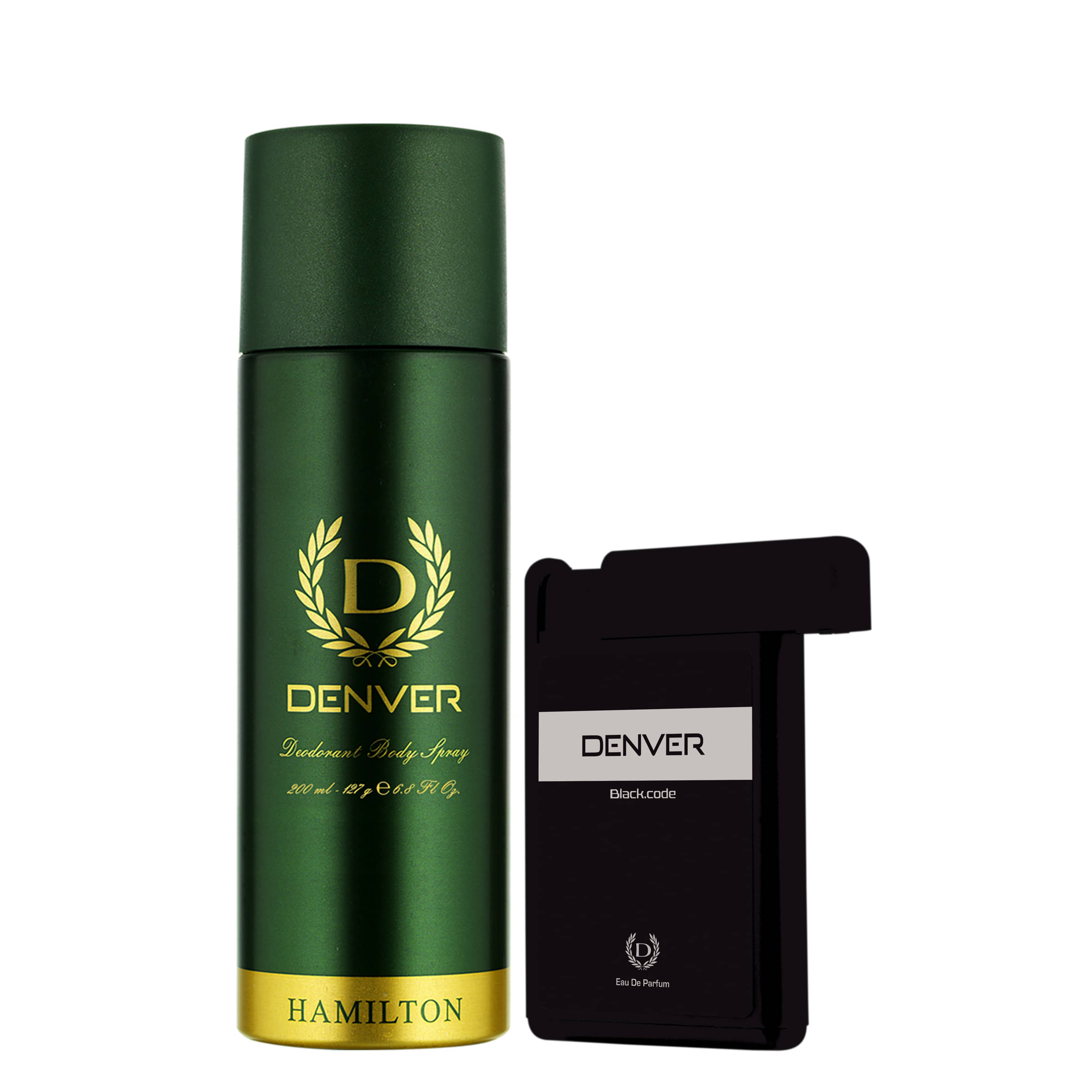     			Denver Hamilton Deo 200Ml & Black Code Pocket Perfume 18Ml (Pack Of 2)