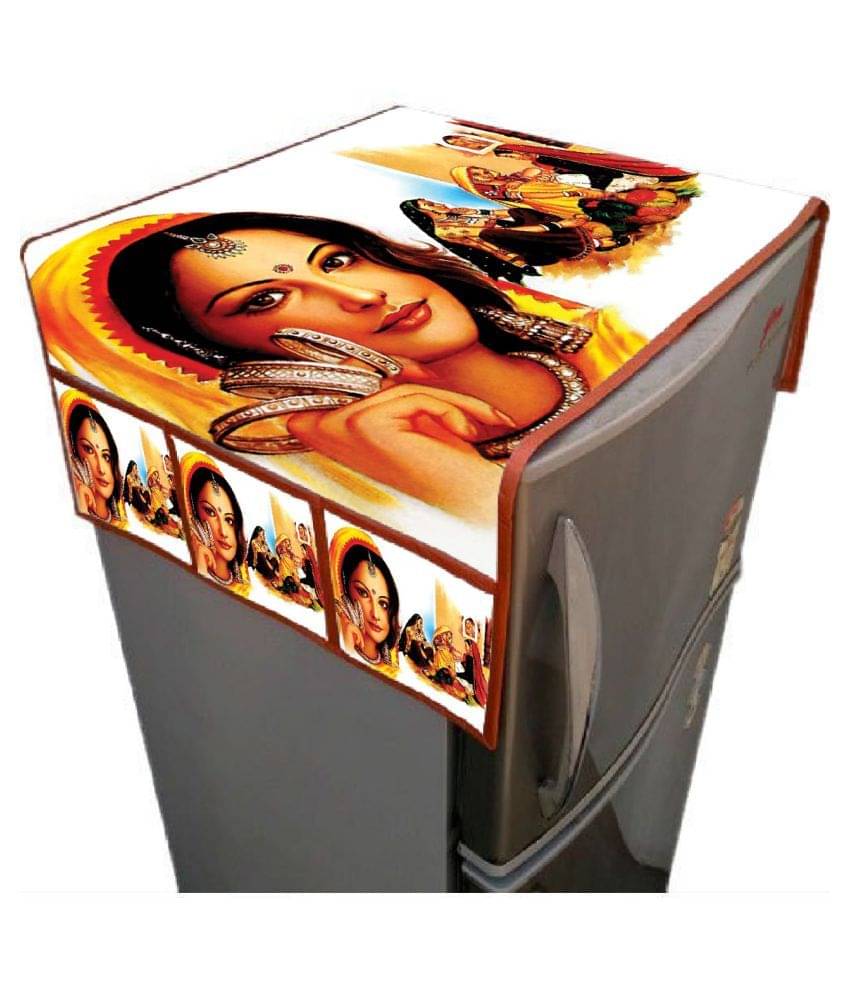     			Luxuryhome Decor Single Jute Multi Fridge Top Cover