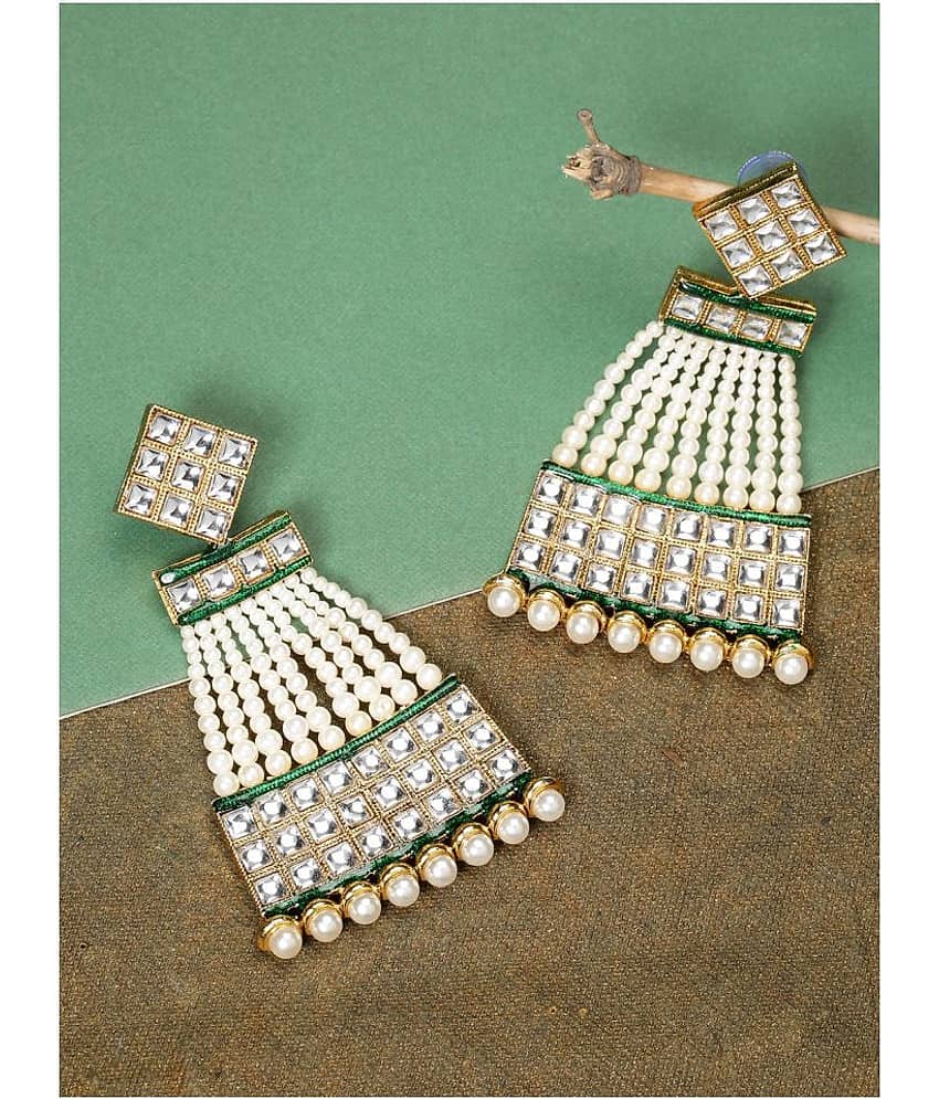 Priyaasi - Golden Chandelier Earrings ( Pack of 1 ) - Earrings | Buy online on ZillyBuy