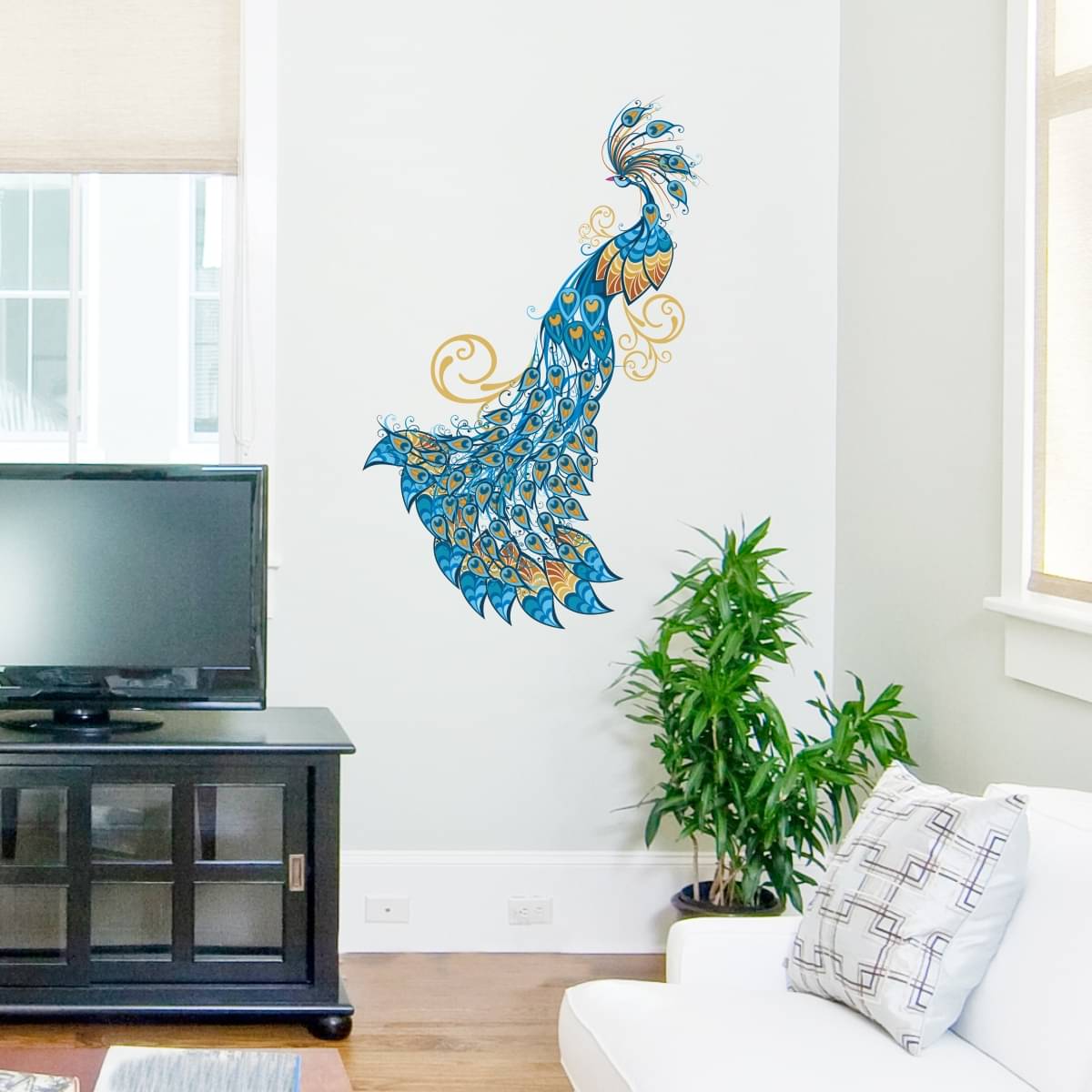     			Decor Villa PEACOCK Sticker ( 53 x 58 cms )