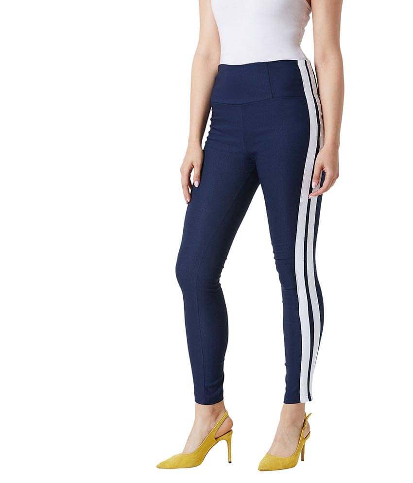     			Miss Chase Polyester Jeggings - Navy