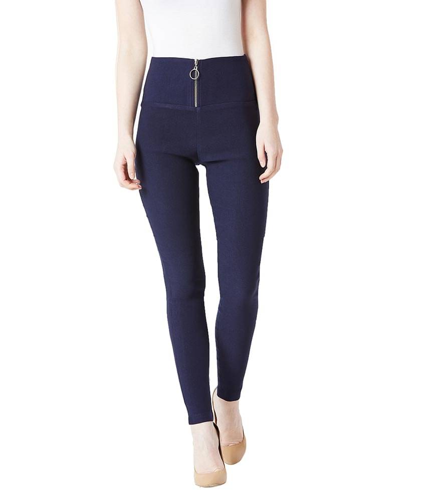     			Miss Chase Polyester Jeggings - Navy