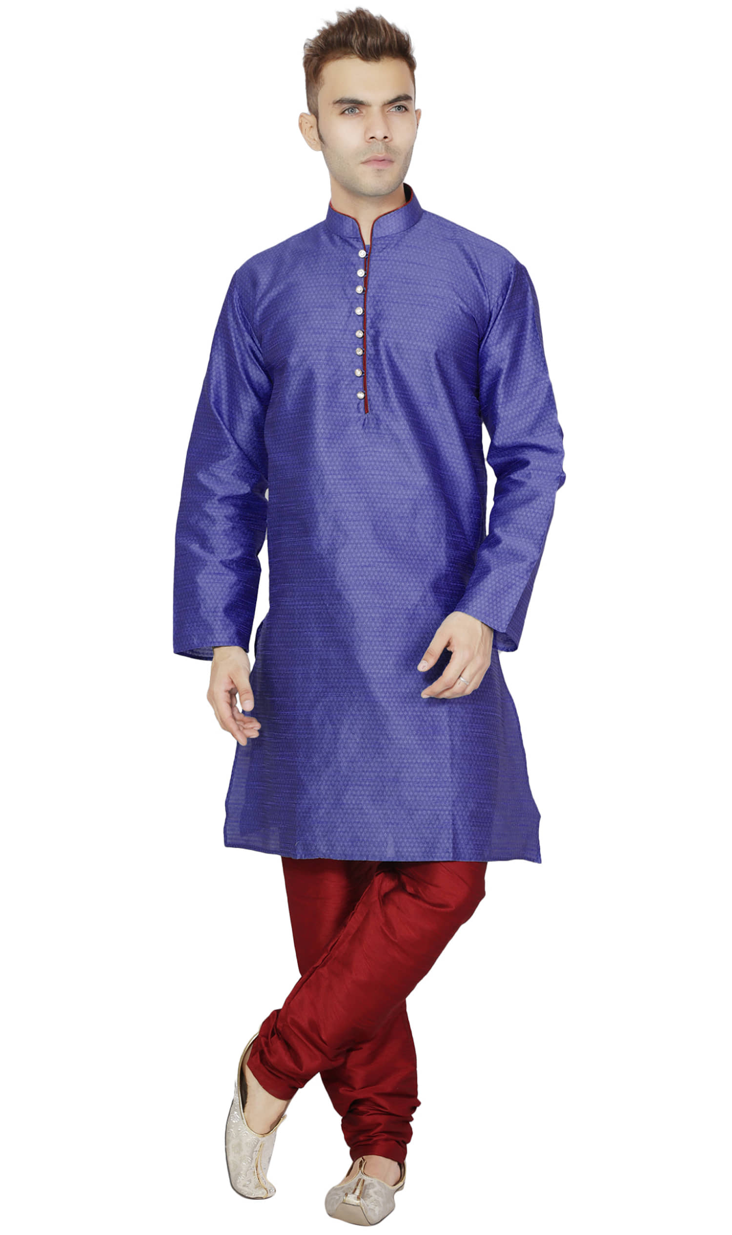 SKAVIJ Blue Silk Blend Kurta Pyjama Set - Kurtas & Kurta Sets | Buy online on ZillyBuy