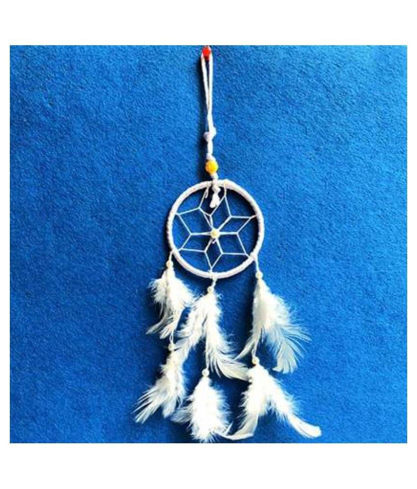 Lucky Traders Feather White Dream Catcher - Pack of 1 ( X cms ) Lucky Traders Feather White Dream Catcher - Pack of 1 ( X cms )