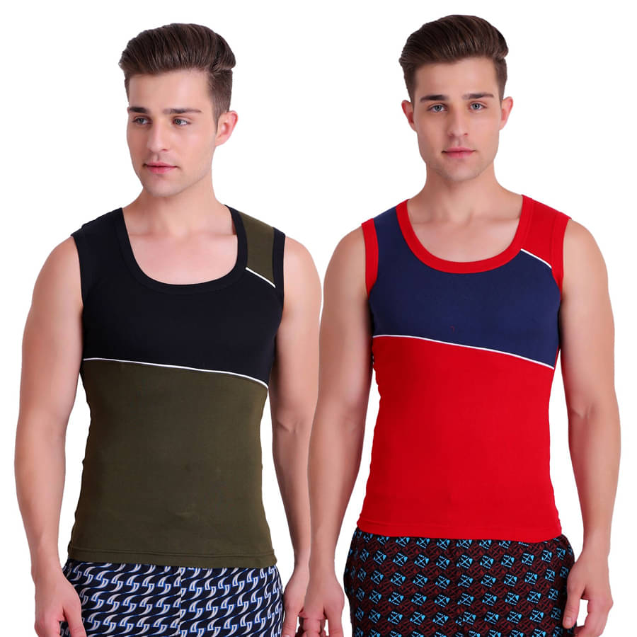 TT Pack of 2 Cotton Blend For Men ( Green )     			TT Pack of 2 Cotton Blend For Men ( Green )