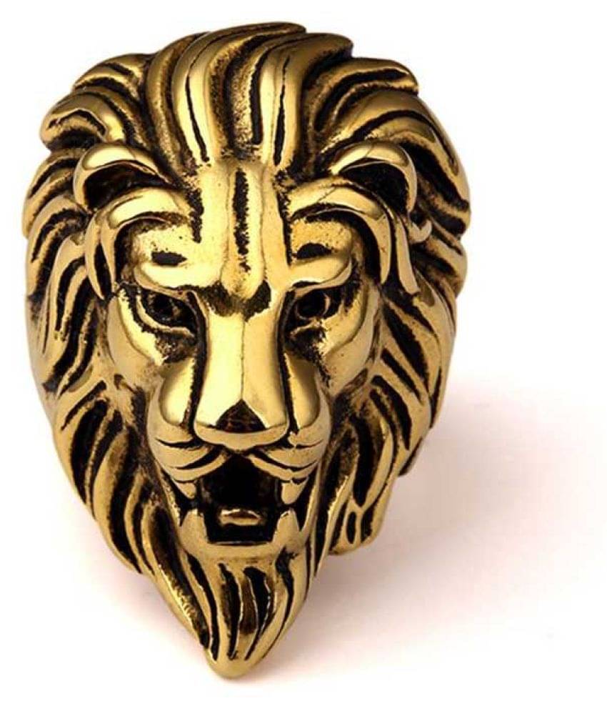 Karmaah Gold/Silver/Black Lion Ring High Quality Best Trending Latest Design For Men & Boys Biker Ring Karmaah Gold/Silver/Black Lion Ring High Quality Best Trending Latest Design For Men & Boys Biker Ring