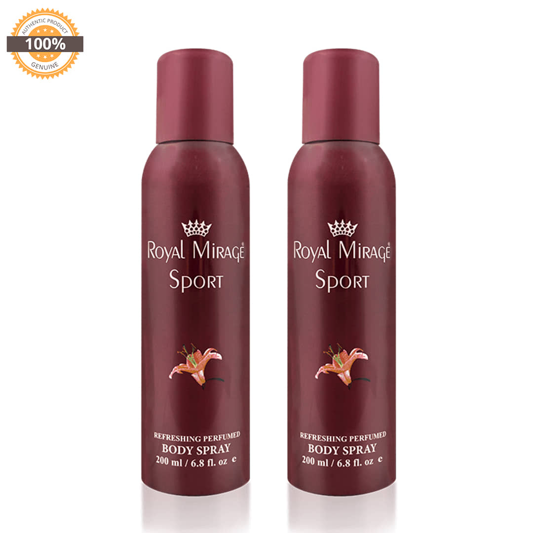 Royal Mirage  Sport- Pack of 2 Unisex Deodorant Spray 200 mL