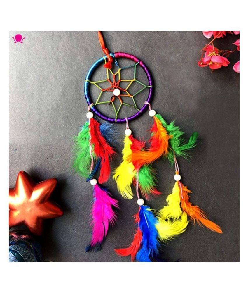     			AB ENTERPRISES Feather Multicolour Dream Catcher - Pack of 1 ( X cms )