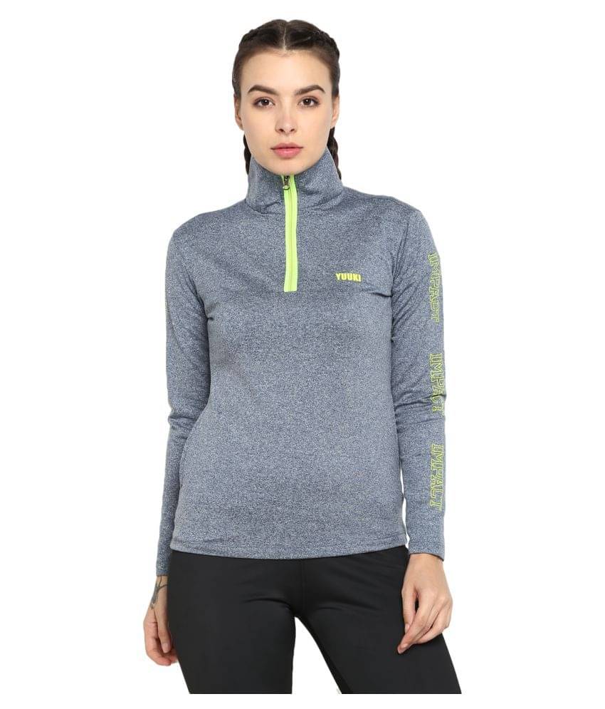     			YUUKI - Navy Polyester Women's Sweatshirt