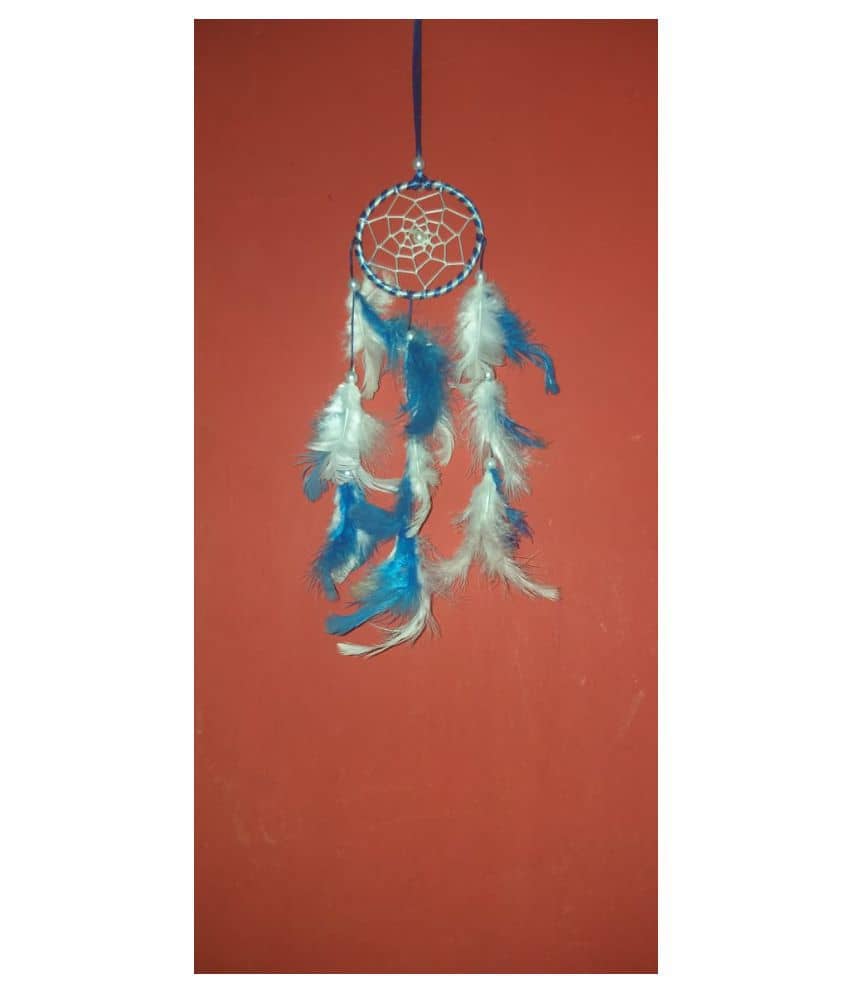 new lucky Feather Blue Dream Catcher - Pack of 1 ( 30 X 8 cms )