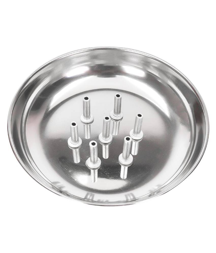 Agarbatti Stand Set of 1 with ash Catcher Incense Holder Silver Color Agarbatti Stand Set of 1 with ash Catcher Incense Holder Silver Color