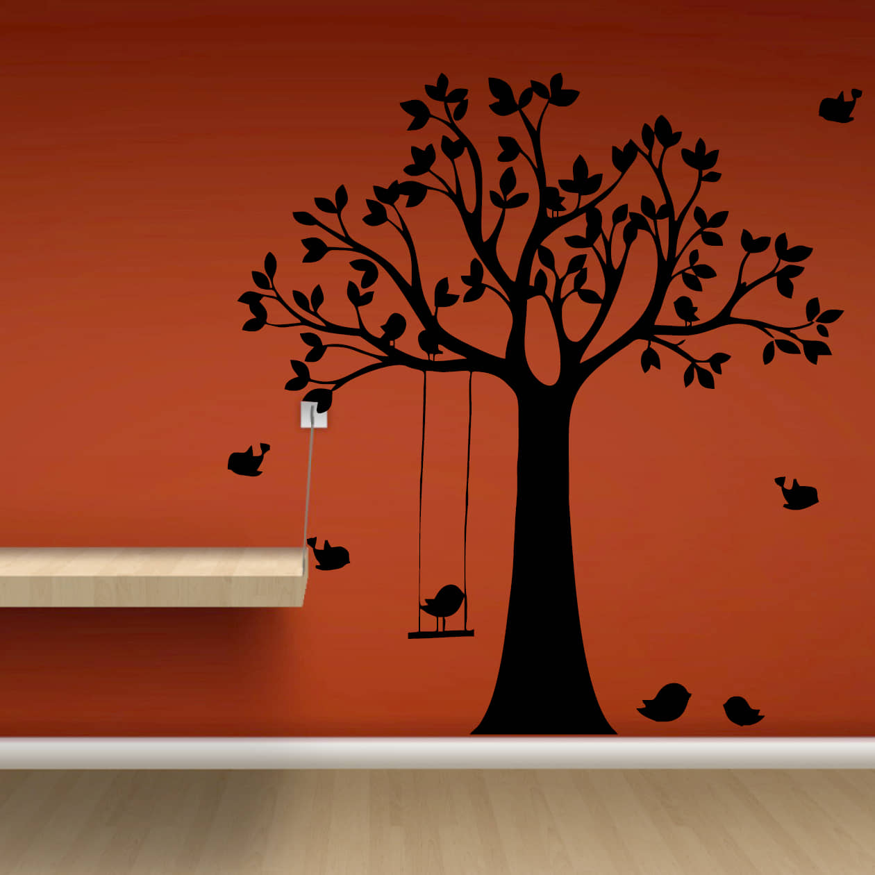 Decor Villa Birds Tree Sticker ( 48 x 58 cms )