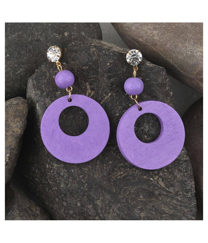 SILVER SHINE Beautiful Party Wear Diamond Wooden Earring Perfect and Different Look For Women SILVER SHINE Beautiful Party Wear Diamond Wooden Earring Perfect and Different Look For Women