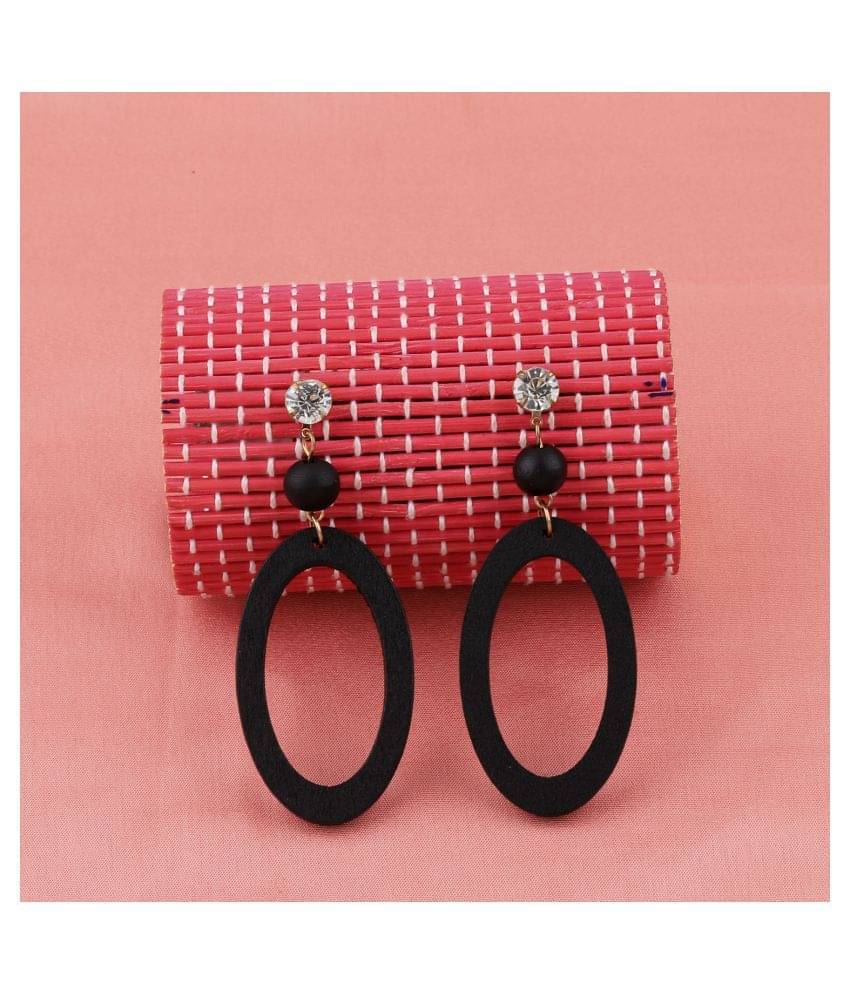 SILVER SHINE Charm Stylish  Diamond Wooden Earrings Light Weight for Girls and Women.     			SILVER SHINE Charm Stylish  Diamond Wooden Earrings Light Weight for Girls and Women.