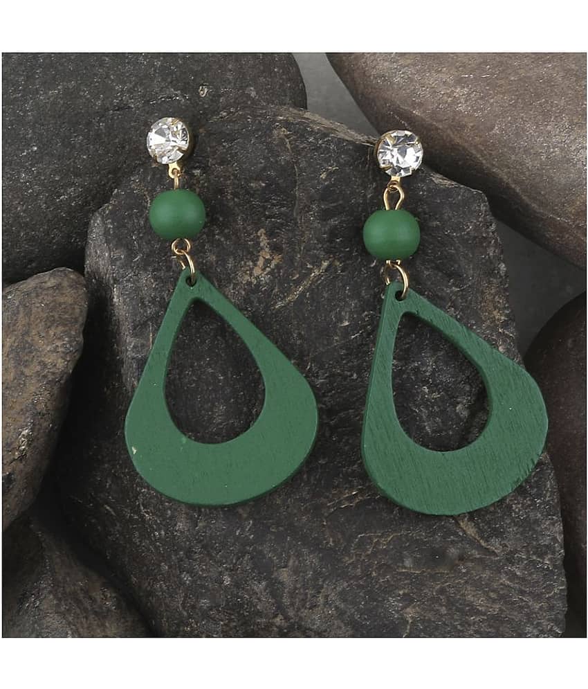 SILVER SHINE Elegant Diamond Light Weight Dangle Wooden Earrings for Girls and Women. - Earrings | Buy online on ZillyBuy