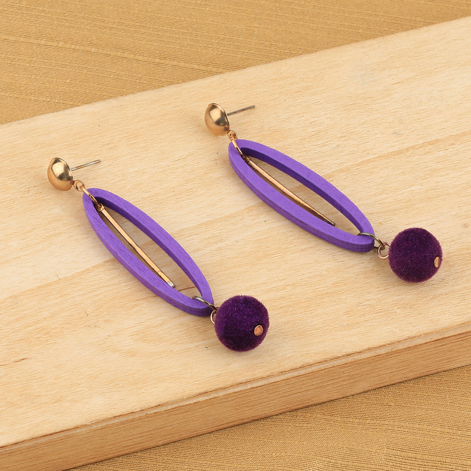 SILVER SHINE Exclusive Wooden Earrings Long Dangler Light Weight for Girls and Women. - Earrings | Buy online on ZillyBuy