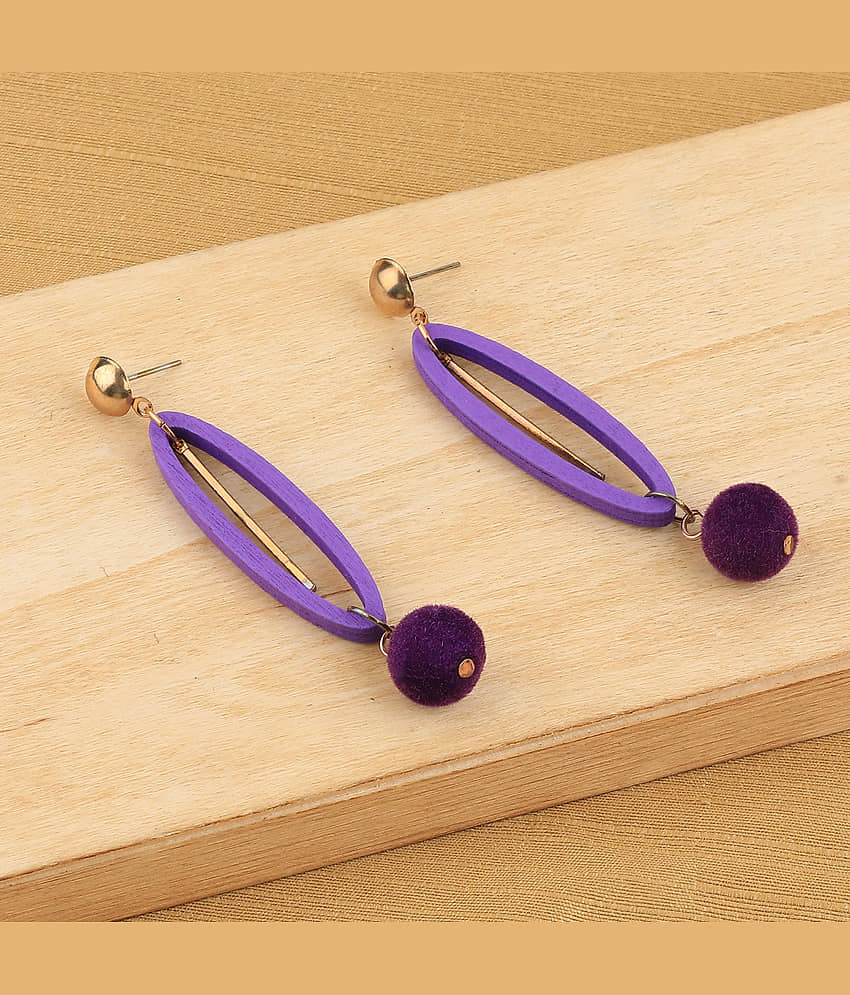 SILVER SHINE Exclusive Wooden Earrings Long Dangler Light Weight for Girls and Women. - Earrings | Buy online on ZillyBuy