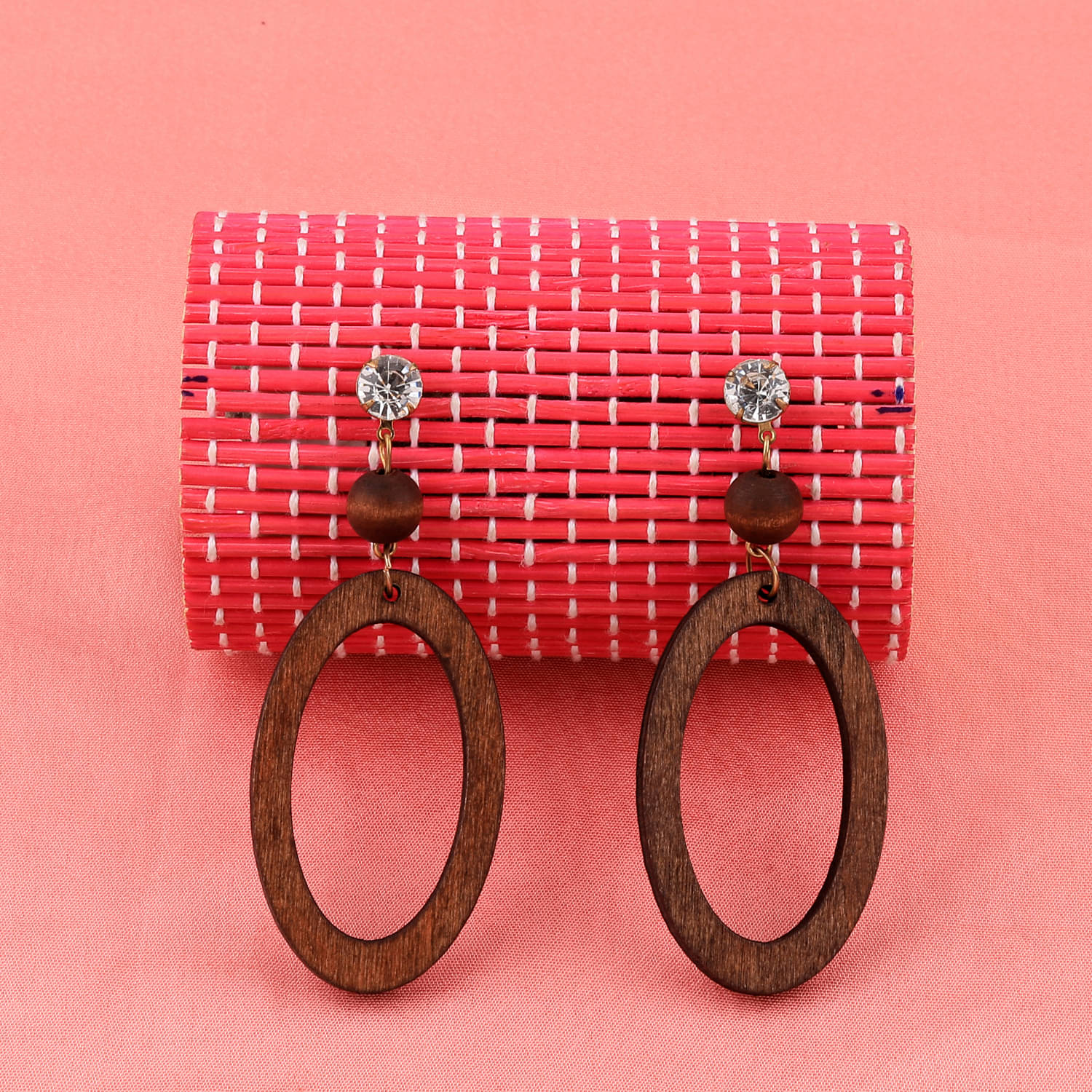 SILVER SHINE Wonderful Attractive Diamond Wooden Light Weight Earrings for Girls and Women. SILVER SHINE Wonderful Attractive Diamond Wooden Light Weight Earrings for Girls and Women.