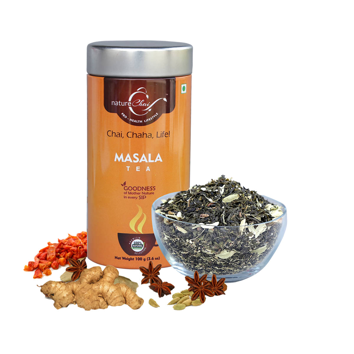     			nature Chai Masala Chai Tea Loose Leaf Masala Green Tea 100 gm