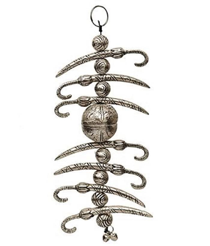 Numeroastro Nimbu Mirchi | Nazar Battu | Evil Eye Protector Hanging For Cars,Homes & Offices (Metallic Silver) (25 Cms) (1 Pc) Numeroastro Nimbu Mirchi | Nazar Battu | Evil Eye Protector Hanging For Cars,Homes & Offices (Metallic Silver) (25 Cms) (1 Pc)