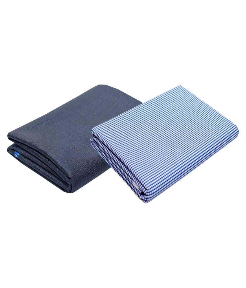     			KUNDAN SULZ GWALIOR Multi Cotton Blend Unstitched Shirts & Trousers 1 Pant & 1 Shirt Pc For Men's