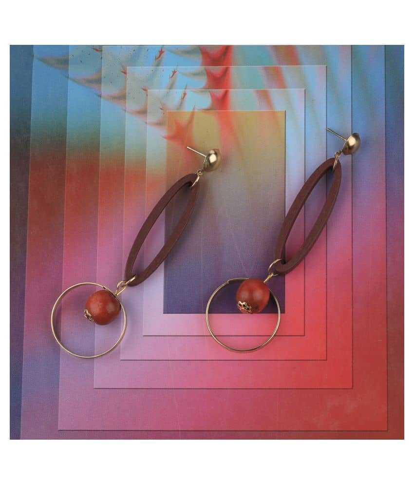 SILVER SHINE Antique Natural Wooden   Dangler Earrings for Girls and Women. - Earrings | Buy online on ZillyBuy