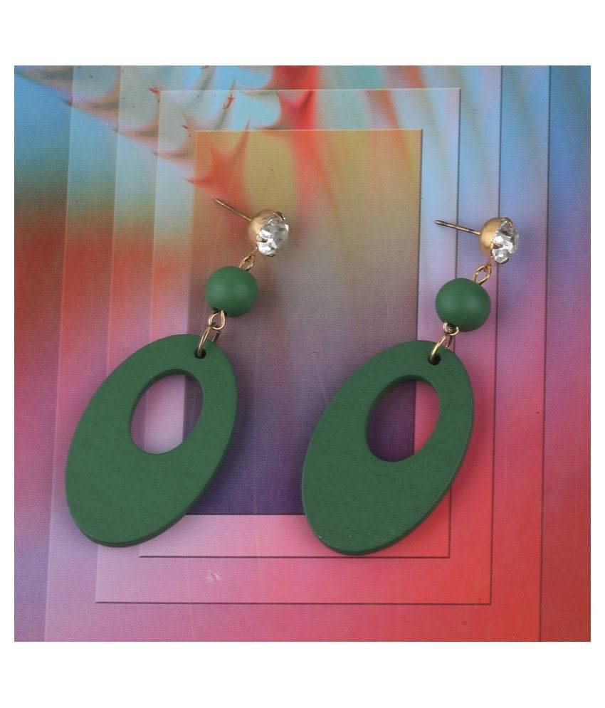     			SILVER SHINE Beautiful Stylish Wooden Light Weight Dangler Earrings for Girls and Women.