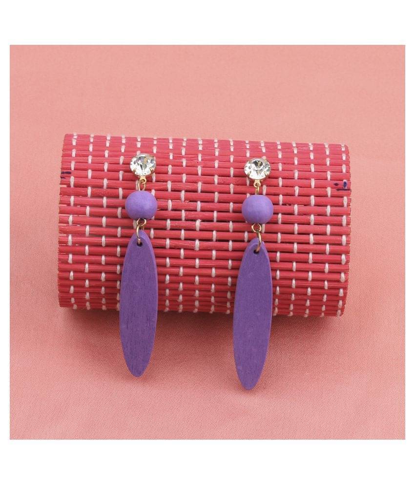 SILVER SHINE Charm designer Wooden Light Weight Dangler Earrings For Girls and Women SILVER SHINE Charm designer Wooden Light Weight Dangler Earrings For Girls and Women