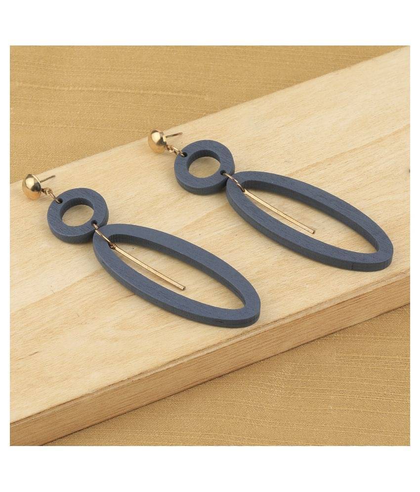 SILVER SHINE Delicate Party Wear Wooden Dangles Earrings Perfect and Different Look for women girl.     			SILVER SHINE Delicate Party Wear Wooden Dangles Earrings Perfect and Different Look for women girl.