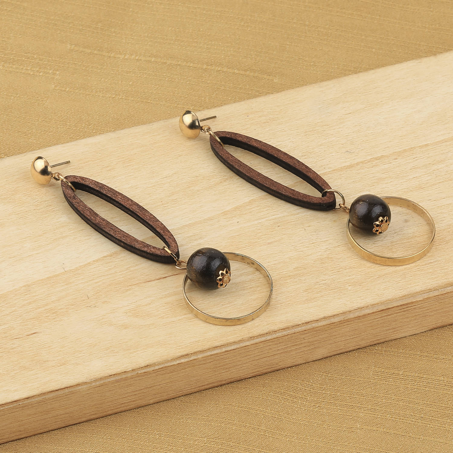     			SILVER SHINE Designer Alegent  Wooden Light Weight Earrings for Girls and Women.