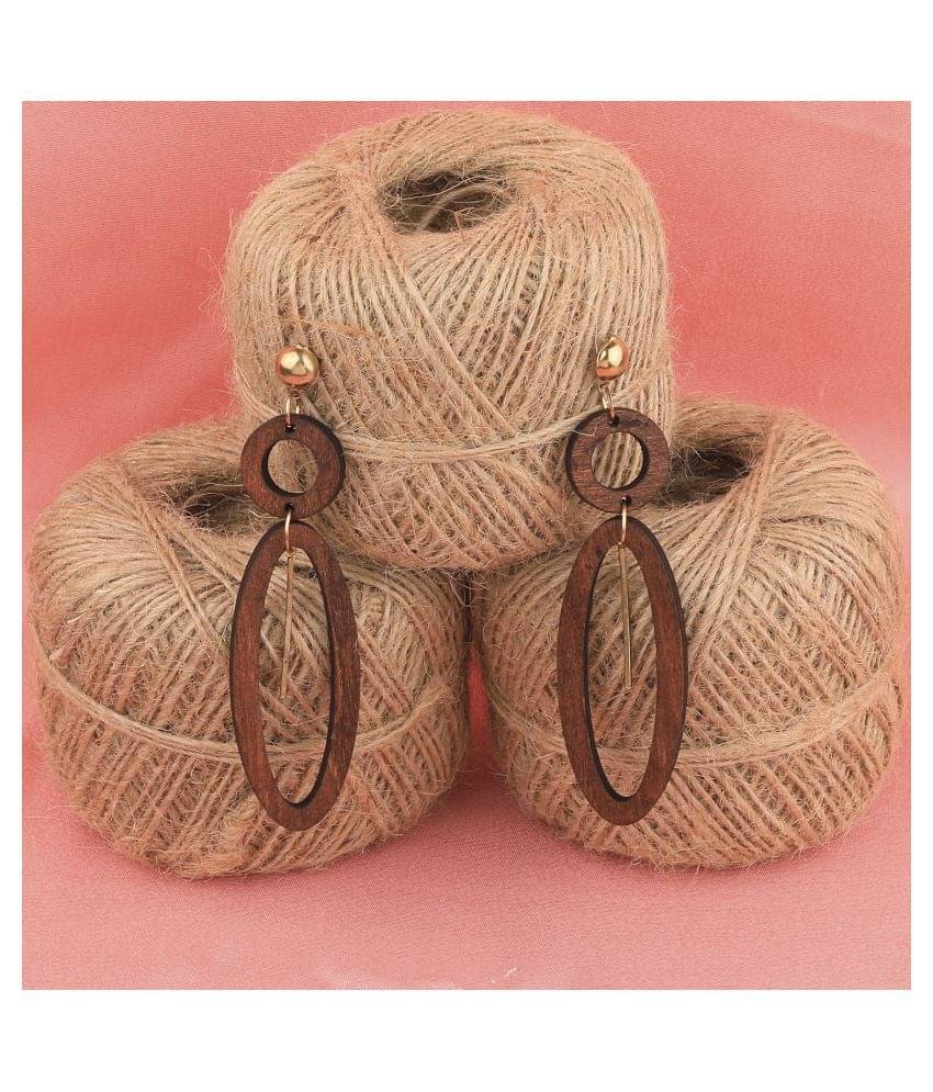     			SILVER SHINE Stylish Light Weight   Wooden Earrings For Girls and Women