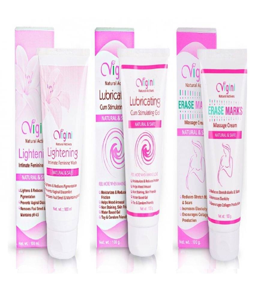 Vigini Stretch marks Cream, intimate wash Personal Lubricant Gel 100 g Pack of 3 Vigini Stretch marks Cream, intimate wash Personal Lubricant Gel 100 g Pack of 3